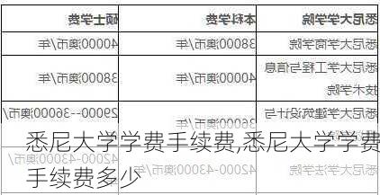 悉尼大学学费手续费,悉尼大学学费手续费多少