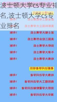 波士顿大学cs专业排名,波士顿大学cs专业排名