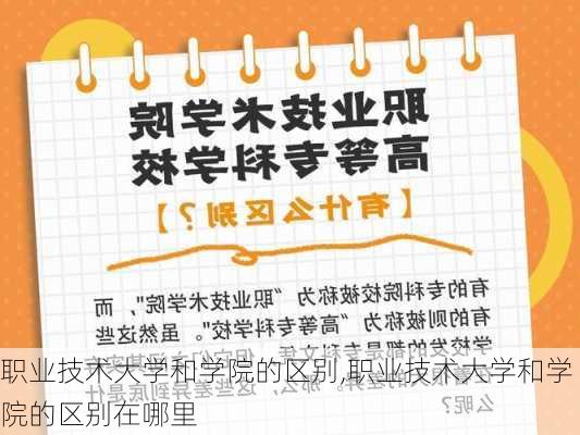 职业技术大学和学院的区别,职业技术大学和学院的区别在哪里