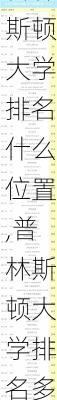 普林斯顿大学排名什么位置,普林斯顿大学排名多少