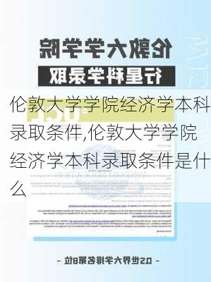 伦敦大学学院经济学本科录取条件,伦敦大学学院经济学本科录取条件是什么