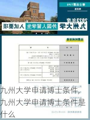 九州大学申请博士条件,九州大学申请博士条件是什么