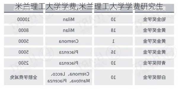 米兰理工大学学费,米兰理工大学学费研究生