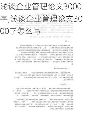 浅谈企业管理论文3000字,浅谈企业管理论文3000字怎么写