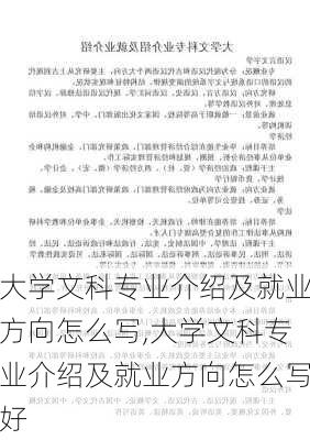 大学文科专业介绍及就业方向怎么写,大学文科专业介绍及就业方向怎么写好