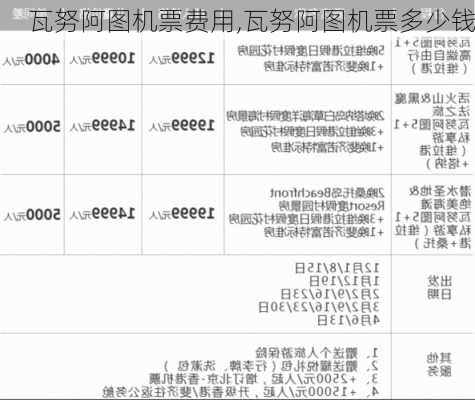 瓦努阿图机票费用,瓦努阿图机票多少钱