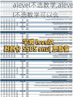 alevel不选数学,alevel不选数学可以么