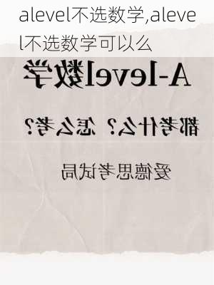 alevel不选数学,alevel不选数学可以么