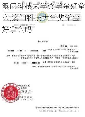 澳门科技大学奖学金好拿么,澳门科技大学奖学金好拿么吗