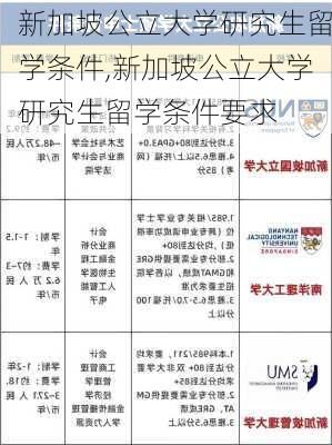 新加坡公立大学研究生留学条件,新加坡公立大学研究生留学条件要求