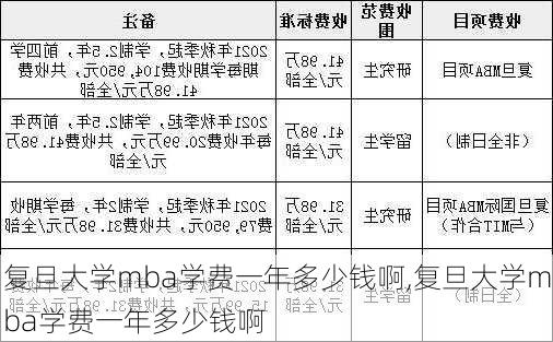 复旦大学mba学费一年多少钱啊,复旦大学mba学费一年多少钱啊