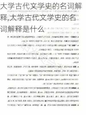 大学古代文学史的名词解释,大学古代文学史的名词解释是什么