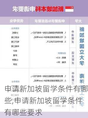 申请新加坡留学条件有哪些,申请新加坡留学条件有哪些要求