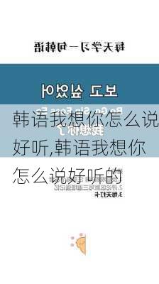 韩语我想你怎么说好听,韩语我想你怎么说好听的