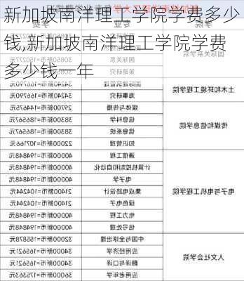 新加坡南洋理工学院学费多少钱,新加坡南洋理工学院学费多少钱一年