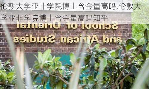 伦敦大学亚非学院博士含金量高吗,伦敦大学亚非学院博士含金量高吗知乎