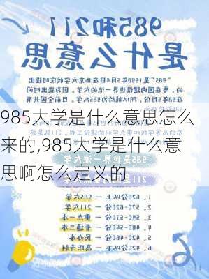 985大学是什么意思怎么来的,985大学是什么意思啊怎么定义的