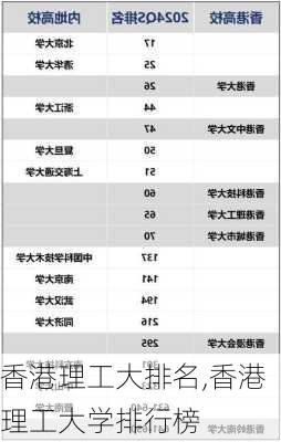 香港理工大排名,香港理工大学排行榜