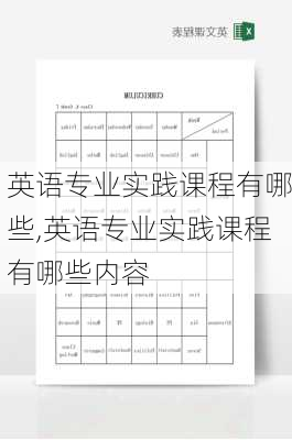 英语专业实践课程有哪些,英语专业实践课程有哪些内容