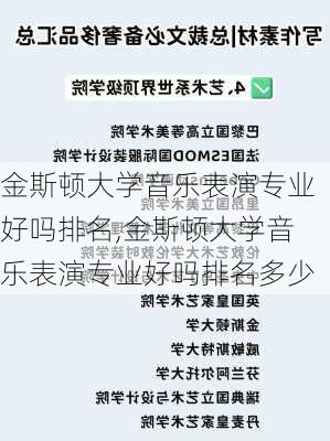 金斯顿大学音乐表演专业好吗排名,金斯顿大学音乐表演专业好吗排名多少