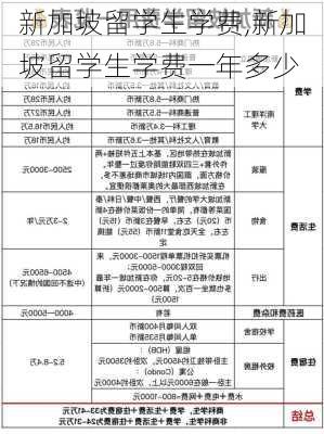 新加坡留学生学费,新加坡留学生学费一年多少