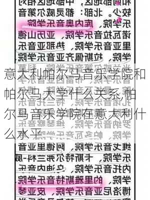 意大利帕尔马音乐学院和帕尔马大学什么关系,帕尔马音乐学院在意大利什么水平