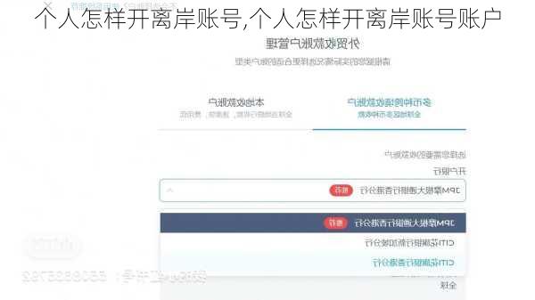 个人怎样开离岸账号,个人怎样开离岸账号账户