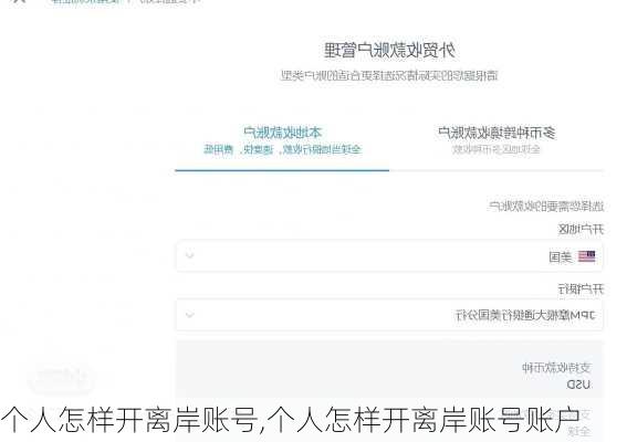 个人怎样开离岸账号,个人怎样开离岸账号账户