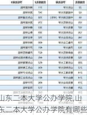 山东二本大学公办学院,山东二本大学公办学院有哪些