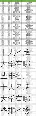 十大名牌大学有哪些排名,十大名牌大学有哪些排名榜