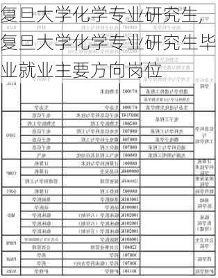 复旦大学化学专业研究生,复旦大学化学专业研究生毕业就业主要方向岗位