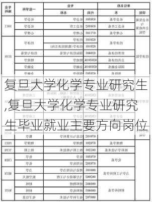 复旦大学化学专业研究生,复旦大学化学专业研究生毕业就业主要方向岗位