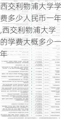 西交利物浦大学学费多少人民币一年,西交利物浦大学的学费大概多少一年