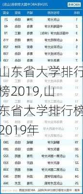 山东省大学排行榜2019,山东省大学排行榜2019年