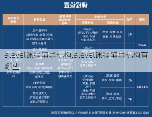 alevel课程辅导机构,alevel课程辅导机构有哪些