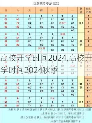 高校开学时间2024,高校开学时间2024秋季