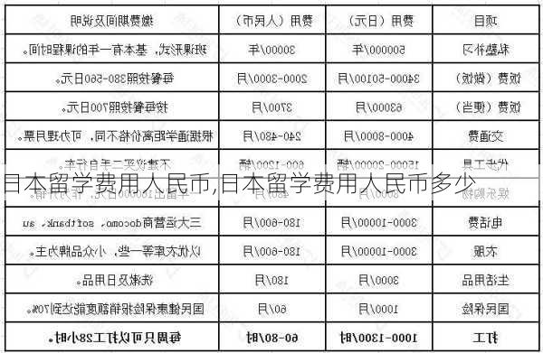 日本留学费用人民币,日本留学费用人民币多少