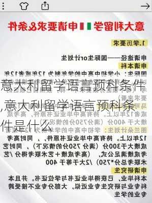 意大利留学语言预科条件,意大利留学语言预科条件是什么