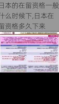 日本的在留资格一般什么时候下,日本在留资格多久下来