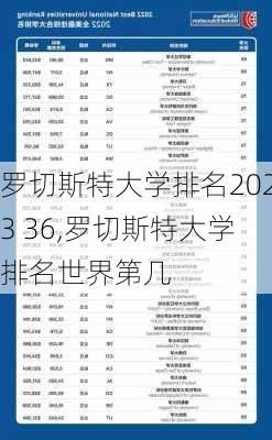 罗切斯特大学排名2023 36,罗切斯特大学排名世界第几