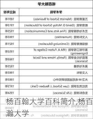 杨百翰大学百科简介,杨百瀚大学