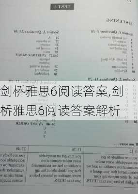 剑桥雅思6阅读答案,剑桥雅思6阅读答案解析