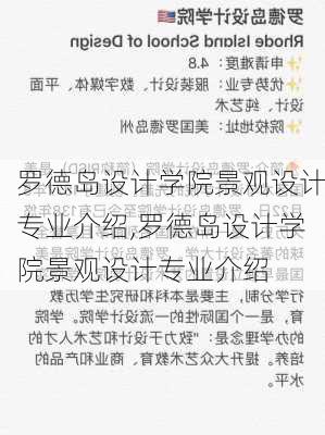 罗德岛设计学院景观设计专业介绍,罗德岛设计学院景观设计专业介绍