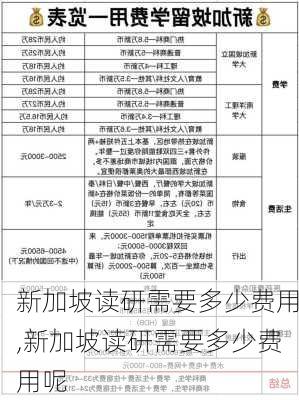 新加坡读研需要多少费用,新加坡读研需要多少费用呢