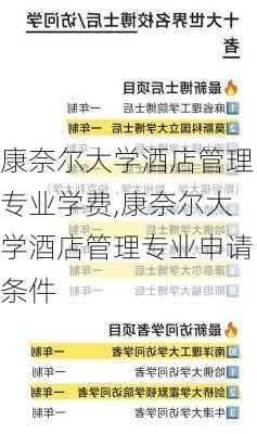 康奈尔大学酒店管理专业学费,康奈尔大学酒店管理专业申请条件