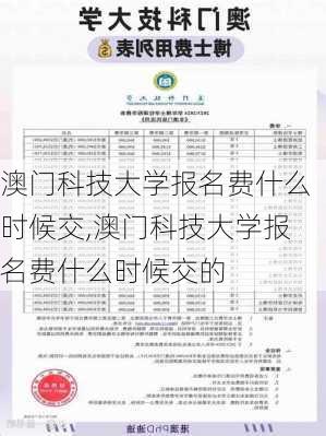 澳门科技大学报名费什么时候交,澳门科技大学报名费什么时候交的