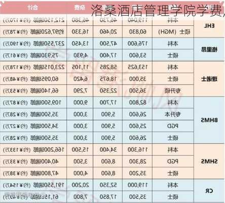 洛桑酒店管理学院学费,