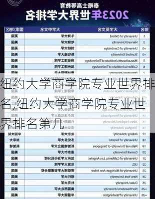 纽约大学商学院专业世界排名,纽约大学商学院专业世界排名第几