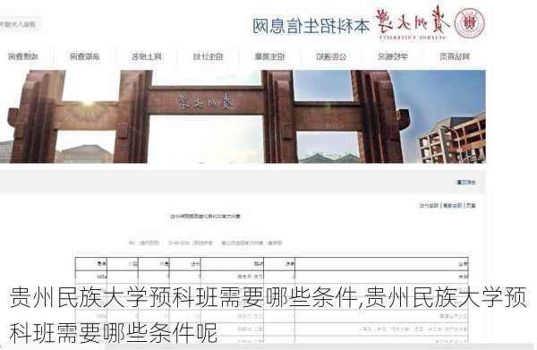 贵州民族大学预科班需要哪些条件,贵州民族大学预科班需要哪些条件呢