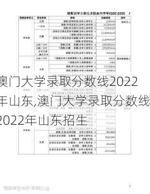 澳门大学录取分数线2022年山东,澳门大学录取分数线2022年山东招生